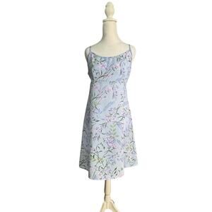 Vtg Y2K Womens Pastel Blue Floral Babydoll Slip Dress Soft Rom Com Fairycore M